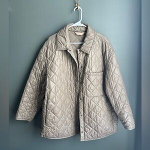 Banana Republic Quilted Puffer Jacket in Taupe